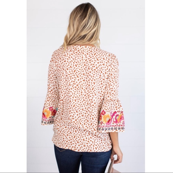 Embroidered Animal Print Top - Picture 6 of 6